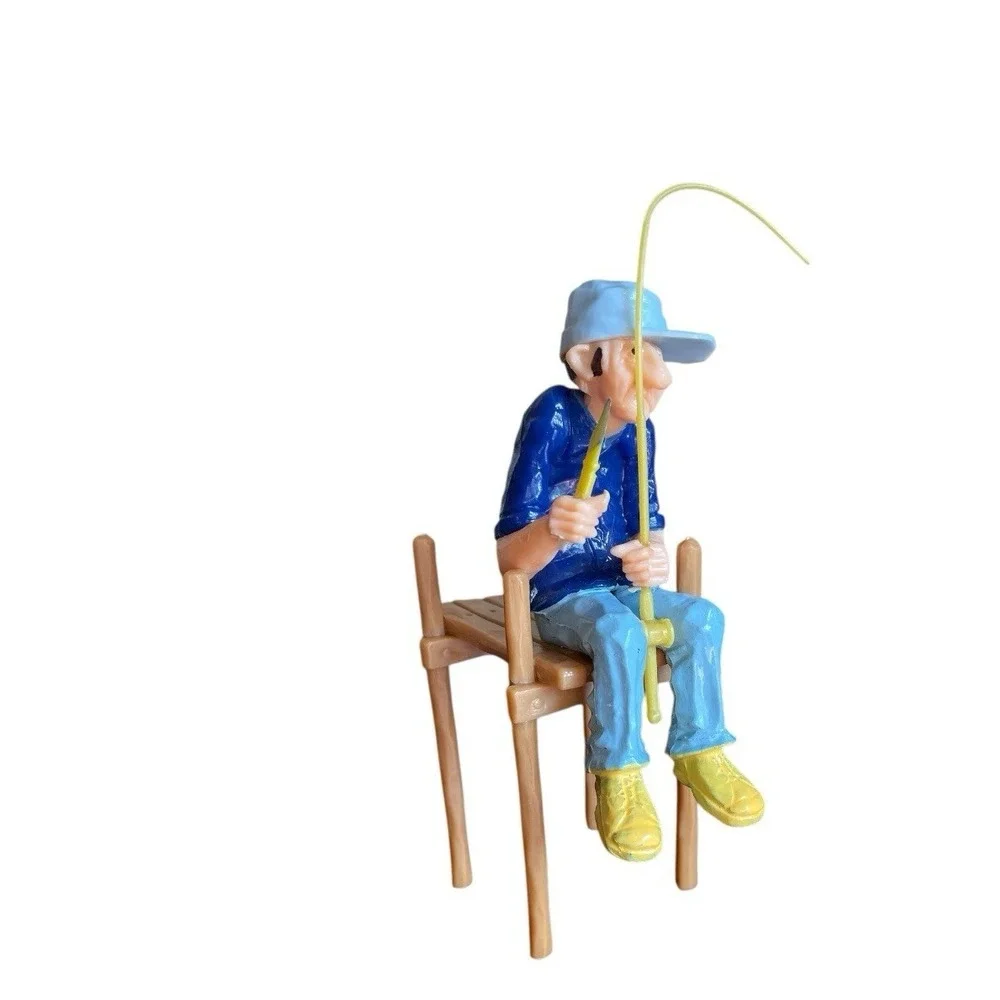 4 Wilton Cake Toppers Cowboy Man on Pier Old Man‎ Fishing Boot Baseball Player